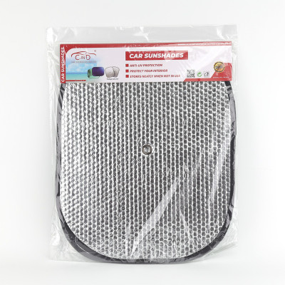 Combo 2 Tấm Che Nắng Ô Tô Xốp Cách Nhiệt Tròn Nhỏ Màu Lá Phủ Bạc CIND CD-C044 (36x44cm) - Nhập Khẩu Chính Hãng