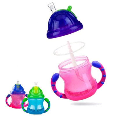 [ 10254-Nuby ] Bình uống nước 240ml, có ống hút làm bằng Silicone, 360 độ, 2 tay cầm