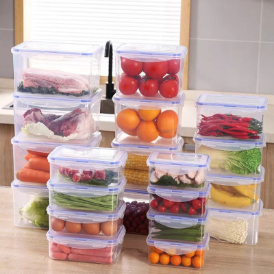 Bộ Hộp Đựng Thực Phẩm Có Nắp Đậy Gài Khóa Gioong Silicon Kín Chắc Chắn - Sét 3 Hộp Đựng Thực Phẩm Cao Cấp Để Tủ Lạnh Bảo Quản Thức Ăn 