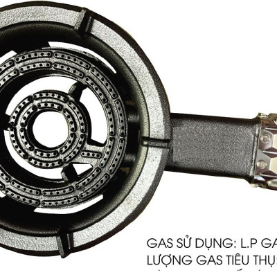 Combo Bếp Gas Công Nghiệp Chuyên Dụng Hầm Chiên Kho OWANI WN-260C Sơn Tĩnh Điện Loại To 5 Chân Kèm Van Dây - Hàng Chính Hãng