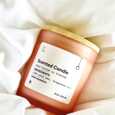 Nến thủy tinh cam nhạt 230g 