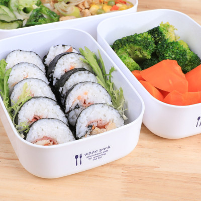 Set 02 hộp đựng thực phầm White Pack 700ml và 800ml, thiết kế tinh tế, đẹp mắt, khả năng giữ kín hơi vượt trội - nội địa Nhật Bản 