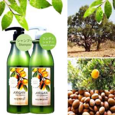 Cặp dầu gội - dầu xả thảo dược Confume Argan Oil Hair 2x750ml + Móc khóa