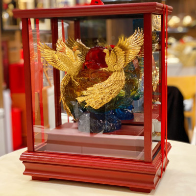 Tượng phượng hoàng dát vàng 24k(19x27x34cm) MT Gold Art- Hàng chính hãng, trang trí nhà cửa, phòng làm việc, quà tặng sếp, đối tác, khách hàng, tân gia, khai trương 