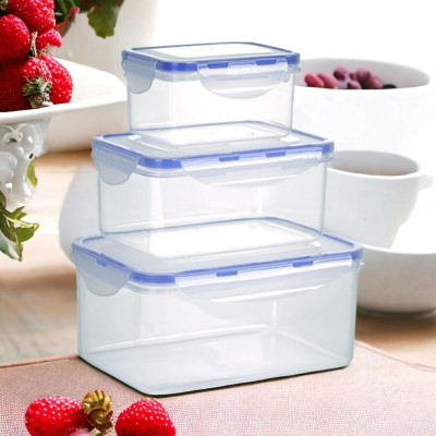 Bộ Hộp Đựng Thực Phẩm Có Nắp Đậy Gài Khóa Gioong Silicon Kín Chắc Chắn - Sét 3 Hộp Đựng Thực Phẩm Cao Cấp Để Tủ Lạnh Bảo Quản Thức Ăn 