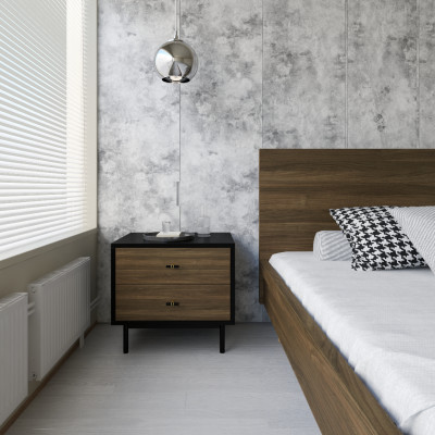 [Happy Home Furniture] BECKY, Táp đầu giường  - chân sắt ,  50cm x 40cm x 45cm ( DxRxC), THK_033