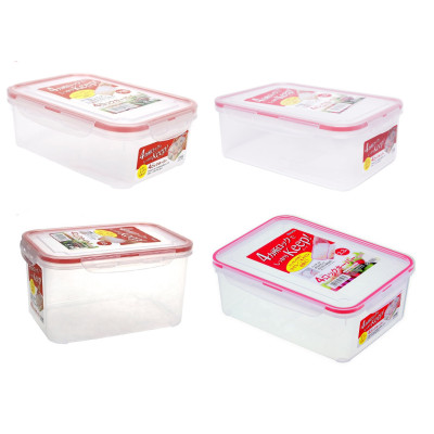 Combo 4 hộp nhựa chữ nhật bảo quản thực phẩm Inomata (Full size) - Có khóa nắp 4 chiều