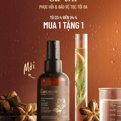 Combo Nước dưỡng tóc Sa-chi Cocoon 140ml + Serum Sa-chi phục hồi tóc Cocoon 70ml
