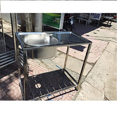 Bộ Chậu Rửa Chén Bát Inox 304 Có Chân HWATA 1 Hộc 1 Bàn Chờ - Hàng Chính Hãng nhiều kích thước