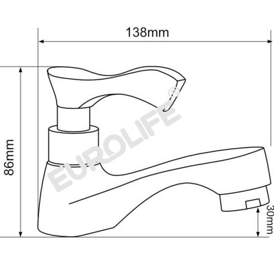 Vòi Lavabo lạnh Eurolife EL-116 (Trắng bạc)
