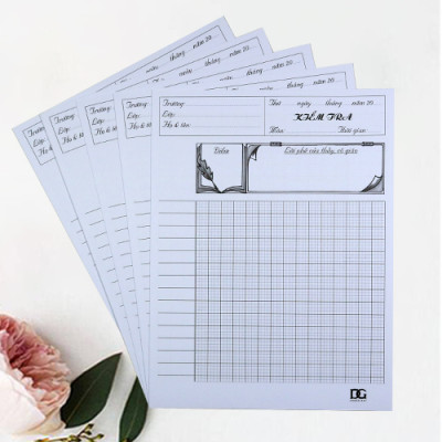 Giấy kiểm tra 4 ô ly giấy dày đẹp, viết êm kẻ ô rõ ràng dùng tiện lợi cho học sinh 12 tờ đôi GKTL1-05 Green Art - Hàng chính hãng