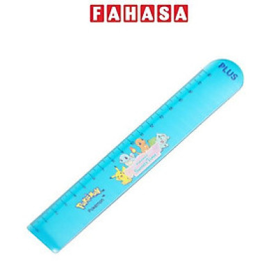 Thước Nhựa 18 cm Pokemon - Plus 900-V063 - Màu Xanh Dương