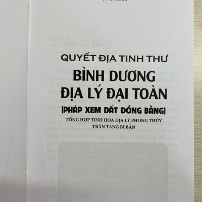 Sách - Quyết Địa Tinh Thư - Dương Trạch Tổng Luận