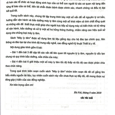 Máy ly tâm (Dùng cho ĐT TC nghề, CĐ nghề kỹ thuật thiết bị y tế)