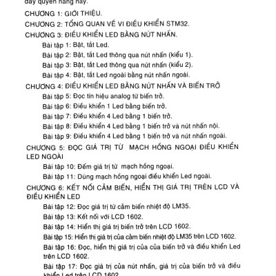 Vi Điều Khiển ARM Và Ứng Dụng - Lập Trình Điều Khiển Với STM32 - TS. Bùi Thị Duyên chủ biên, TS. Bùi Anh Tuấn, TS. Trần Quốc Hoàn, TS. Nguyễn Tiến Dũng, TS. Lê Doãn Trinh