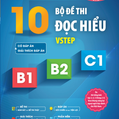 Combo 3 sách luyện thi B1 Vstep: Luyện thi B1 Vstep 4 kỹ năng + 30 đề thi viết luận tiếng Anh B1, B2 Vstep + 10 bộ đề thi Đọc hiểu Vstep B1-B2-C1 ôn thi chứng chỉ ngoại ngữ bậc 3 Vstep writing, reading, speaking, listening