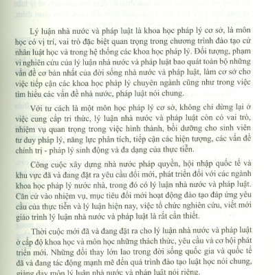 Giáo Trình Lý Luận Nhà Nước Và Pháp Luật - GS.TS. Hoàng Thị Kim Quế - Tái bản - (bìa mềm)