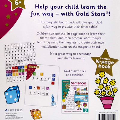 Gold Stars Magnetic Board And Magnets: Times Table