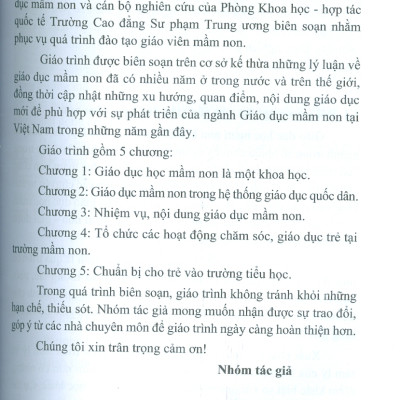 Giáo Trình Giáo Dục Học Mầm Non 