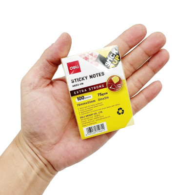 Giấy Note 76 x 51 mm 75gsm - Deli EA602 - Màu Vàng (100 Tờ)