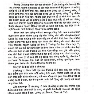Giáo trình sinh thái học động vật có xương sống ở cạn
