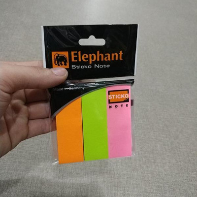 Giấy Ghi Chú Elephant 1x3 Inch 3 Màu OGP 159634
