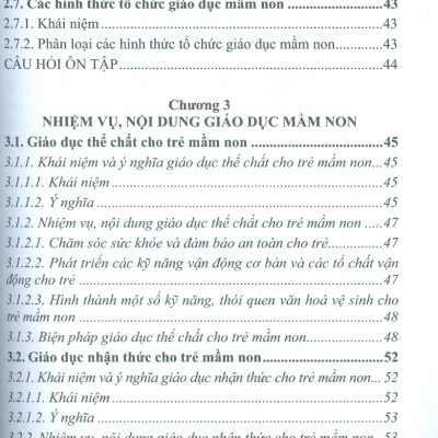 Giáo Trình Giáo Dục Học Mầm Non 