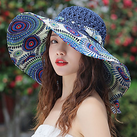 Mũ nón rộng vành đi biển chống nắng du lịch dã ngoại gấp gon thoáng mát thời trang Hàn Quốc dona21102506