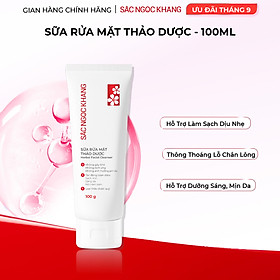 Sữa rửa mặt Thảo Dược Sắc Ngọc Khang 100g không gây khô da, Sạch Mịn, Sáng Da, Mờ Nám Sạm