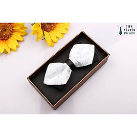 Nơ Đeo Cổ Nam - Nơ Cánh Nhọn Màu trắng