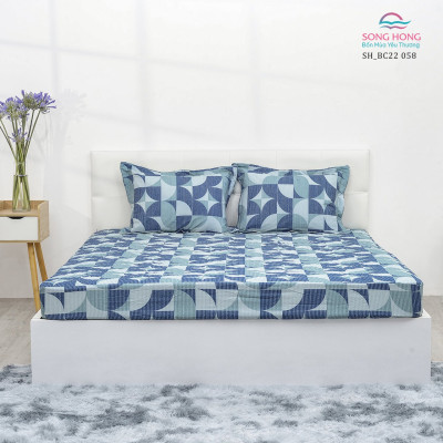 Bộ ga chun chần 180x200 Sông Hồng chất cotton
