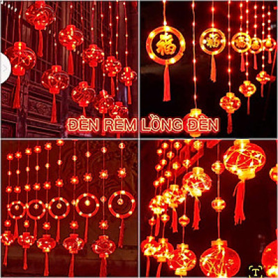 Dây Đèn Thả Màng 5m ( 10 Lồng Đèn ) Có Nối