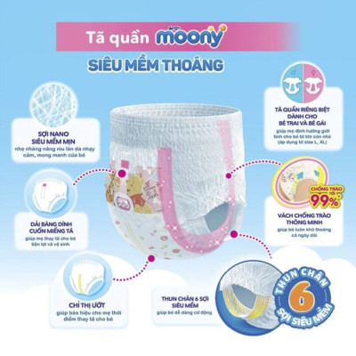 Combo 2 Gói Tã Quần Cao Cấp Moony Nhật Bản Bé Trai XXL26 (26 Miếng)