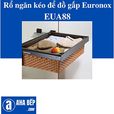 RỔ NGĂN KÉO ĐỂ ĐỒ GẤP GIẢ MÂY MÀU CÀ PHÊ EURONOX EUA88 - HÀNG CHÍNH HÃNG