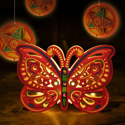 Lồng đèn Trung Thu - Lồng đèn trang trí "Ký ức tuổi thơ" hình Bướm (size lớn)