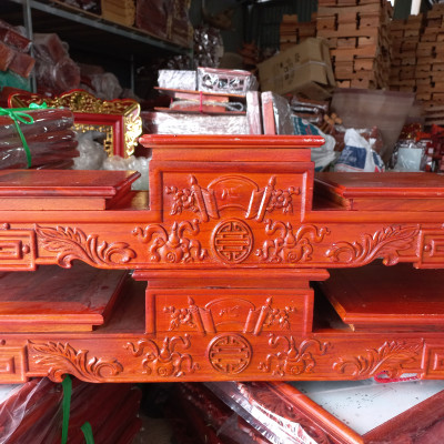 Tam sơn tam cấp bục kệ bát hương bát nhang ,bằng gỗ hương kt mặt vuông 22cm