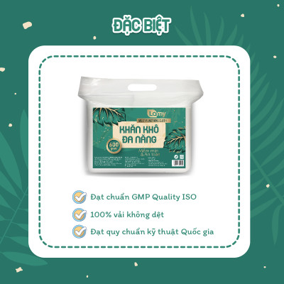 Combo 03 túi khăn vải khô đa năng cao cấp Lamy EcoWipes 600/900GR không mùi không chất huỳnh quang an toàn cho bé