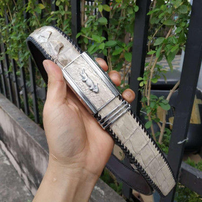 Thắt lưng cá sấu Bạch tạng đan thủ công siêu chất!