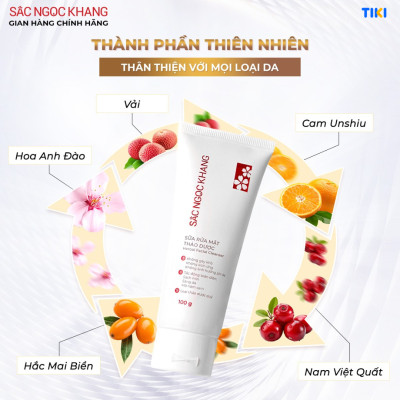 Sữa rửa mặt Thảo Dược Sắc Ngọc Khang 100g  Sạch Mịn, Sáng Da, Mờ Nám Sạm
