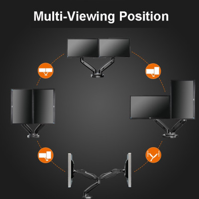 Giá treo 2 màn hình máy tính nhập khẩu F160 cho 17 - 27inch