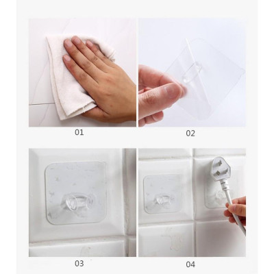 5 Móc Dán Tường Treo Phích Cắm Điện, Móc Dính Tường Trong Suốt, Móc Gài Các Loại Phích Cắm Điện, Nhỏ Gọn, Tiện Dụng.TakyHome 4000set5