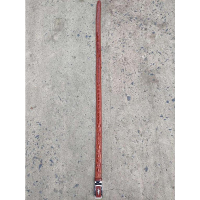 Nịt Da Cá Sấu Gai Liền Đan Viền Thủ Công N33ND1 (mặt bạc)