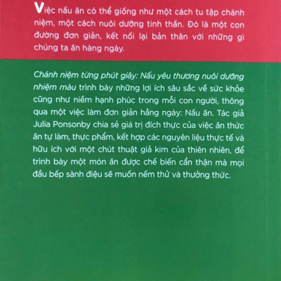 Chánh niệm từng phút giây: Nấu yêu thương nuôi dưỡng nhiệm mầu