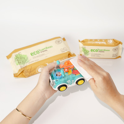 Khăn giấy ướt cao cấp EcoWipes vải sợi tre sinh thái Bamboo không mùi có thể phân hủy trong môi trường