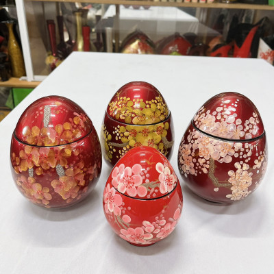 Hủ trứng sơn mài cao cấp đa dạng màu sắc thích hợp đựng đồ vật nhỏ, bánh kẹo, làm quà tặng,...