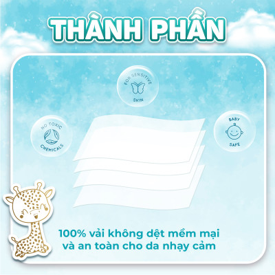 Combo 3 khăn vải khô đa năng HappyKids EcoWipes 600/900GR túi siêu tiết kiệm không chất tẩy trắng