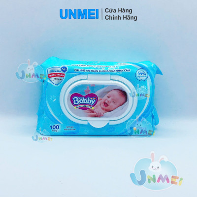 Combo 4 Gói Khăn Ướt Bobby Care 100 Không Hương 100 Tờ