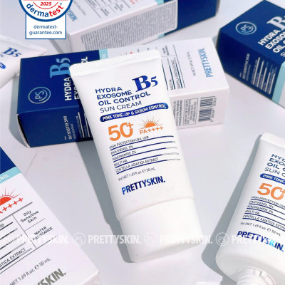 Kem chống nắng nâng tông, kiểm soát dầu nhờn Pretty Skin Multi Hydra B5 Exosome Oil Control Sun Cream Hàn Quốc 50ml