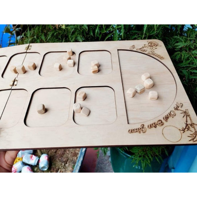 Ô Ăn Quan Bằng Gỗ Trò Chơi Dân Gian Bàn Ô Ăn Quan Cờ Ô Quan Gấp Gọn-  Trò Chơi Tuổi Thơ - HÀNG CHÍNH HÃNG MINIIN