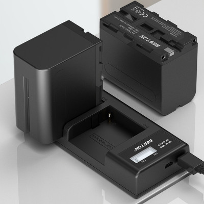Bộ Pin F960/F750 Sạc Beston Dùng Cho Máy Ảnh Sony 6D 70D 60D 80D 5D3 5D2 6D2 7D2 5DSR 90D NX5 TRV1 - hàng nhập khẩu